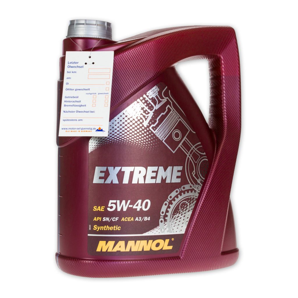 5 Liter MANNOL SAE 5W 40 Extreme Motoröl API SN CF ACEA A3 B4 GM LL A