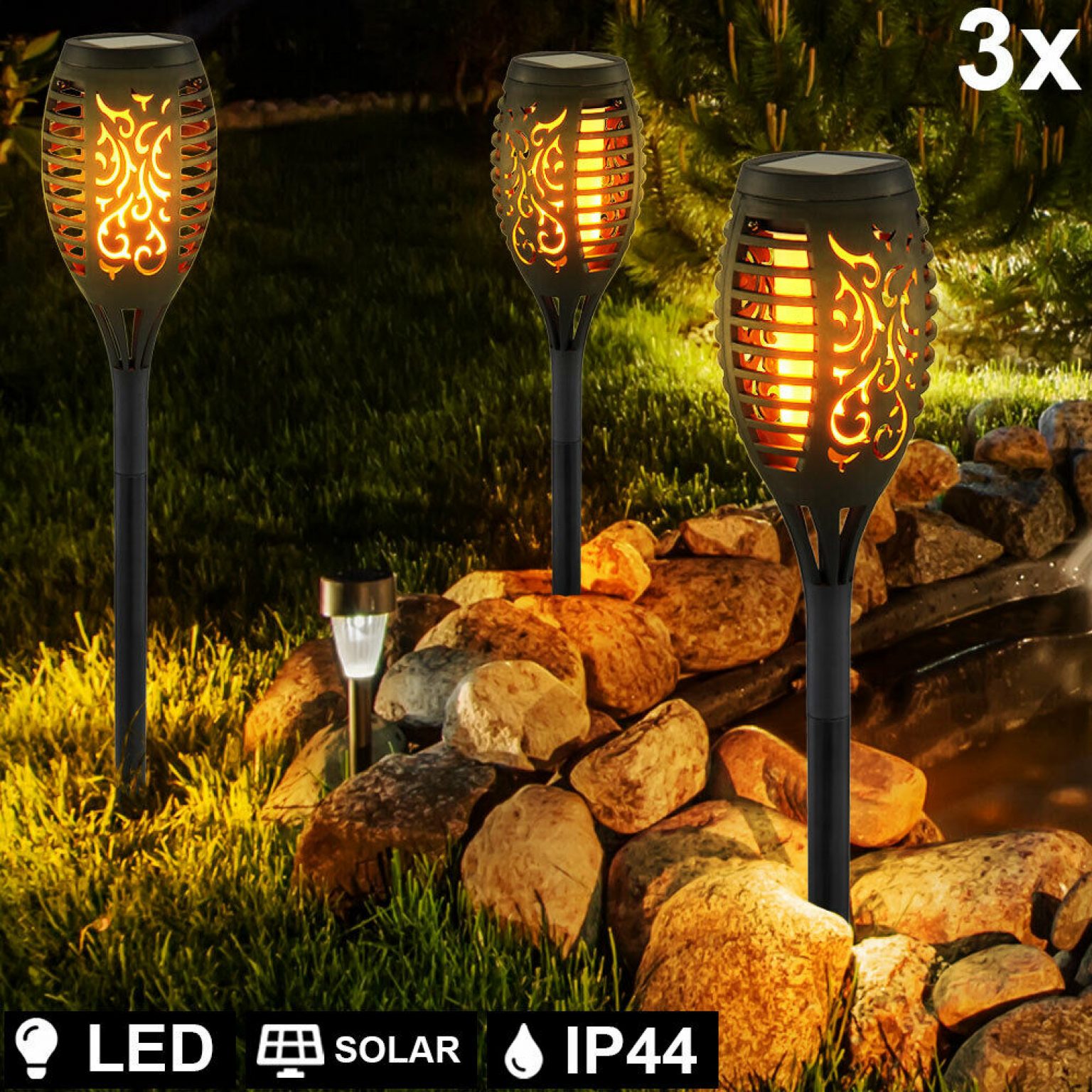 Er Set Led Solar Steck Leuchte Au Enlampe Erdspie F R Inkl Versand Yourdealz De