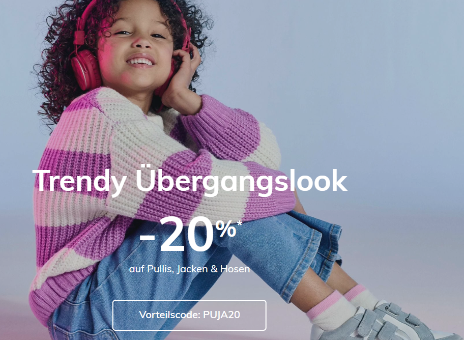 Vertbaudet – Trendy Übergangslook – 20% auf Pullis, Jacken & Hosen!