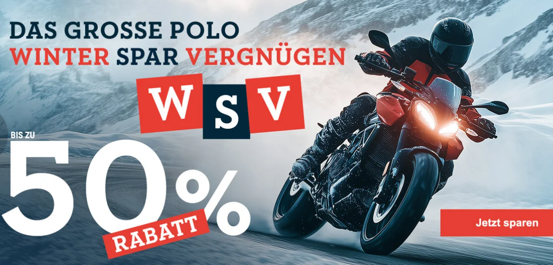 POLO Motorrad – ON TOP 19% MwSt auf ALLES +  Winterschlussverkauf – bis 50% Rabatt!