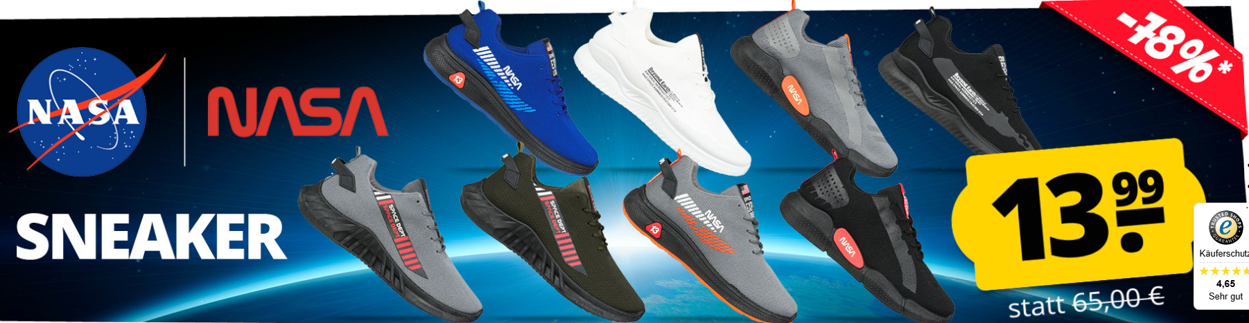 SportSpar – NASA SNEAKER – bis 78% Rabatt!