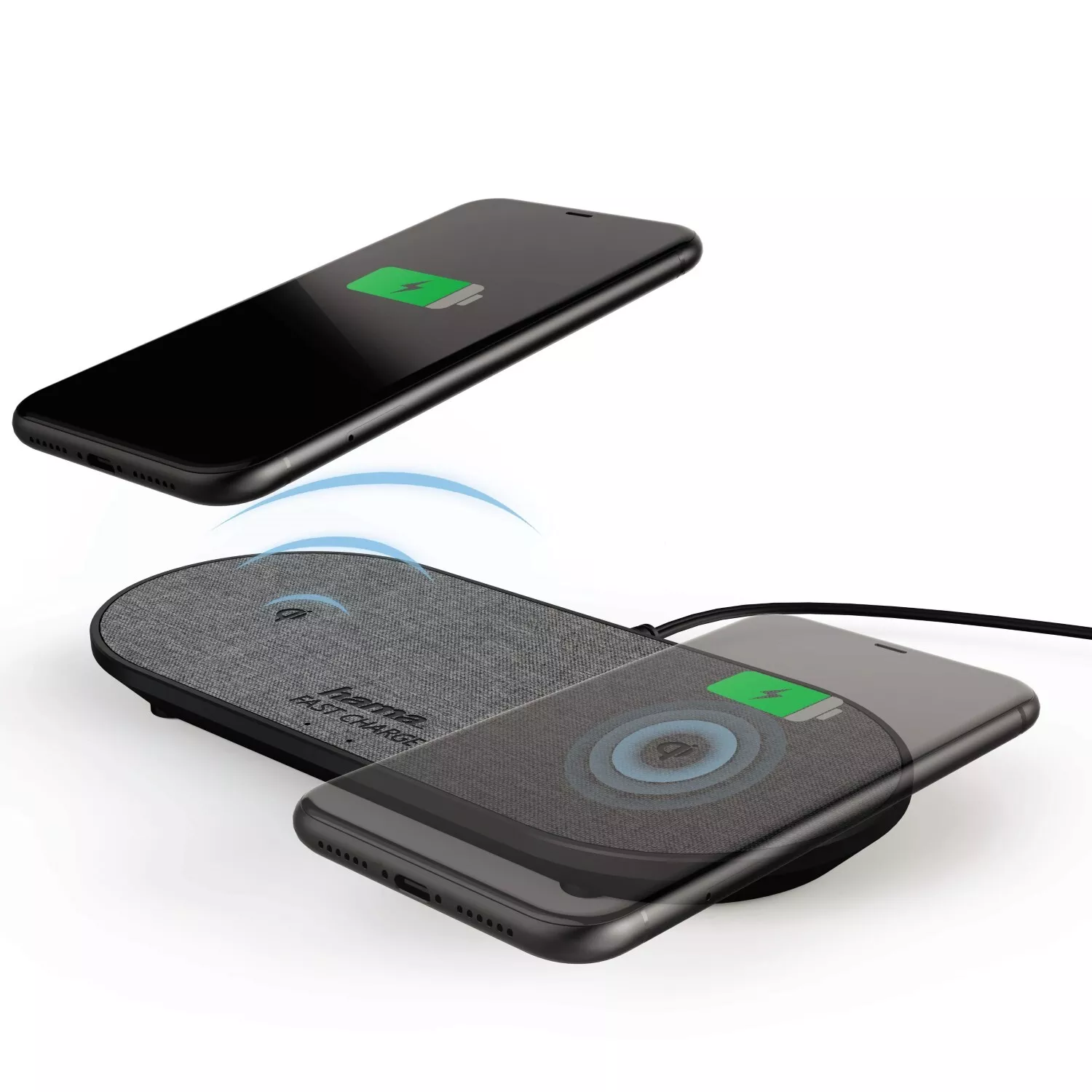 Hama DUAL QI Wireless Charger + Netzteil 2x Schnell Ladegerät Lader Ladestation für 15€ inkl. Versand!