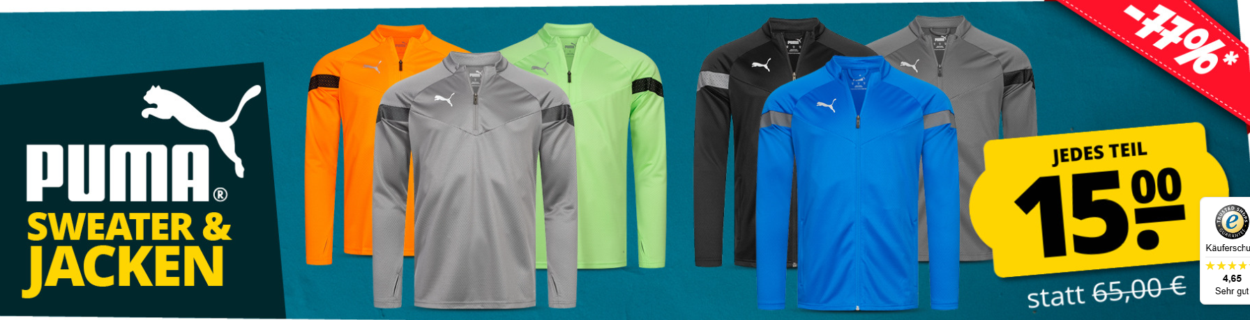 Puma Aktion bei SportSpar.de – Sweater & Jacken – mit 77% Rabatt!