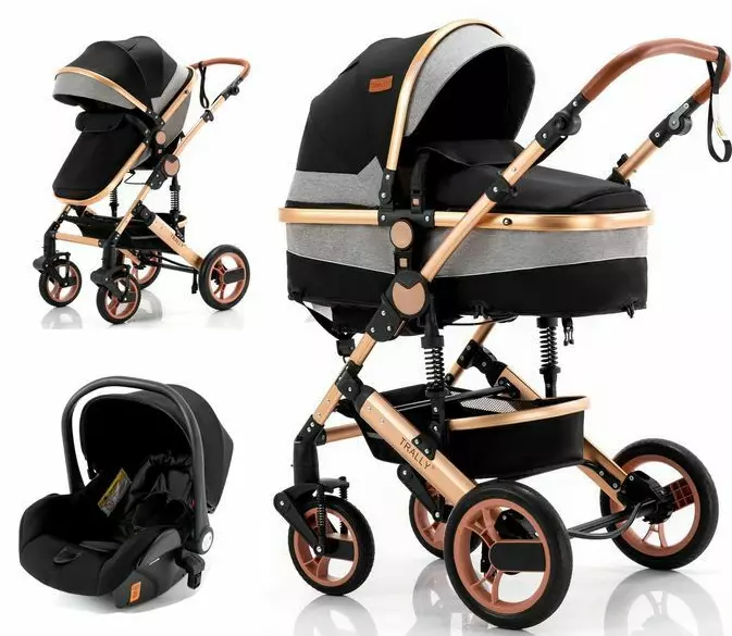 Trally® 3in1 Kinderwagen Komplettset Reisebuggy & Autositz Kombikinderwagen T3 für 161,99€ inkl. Versand!