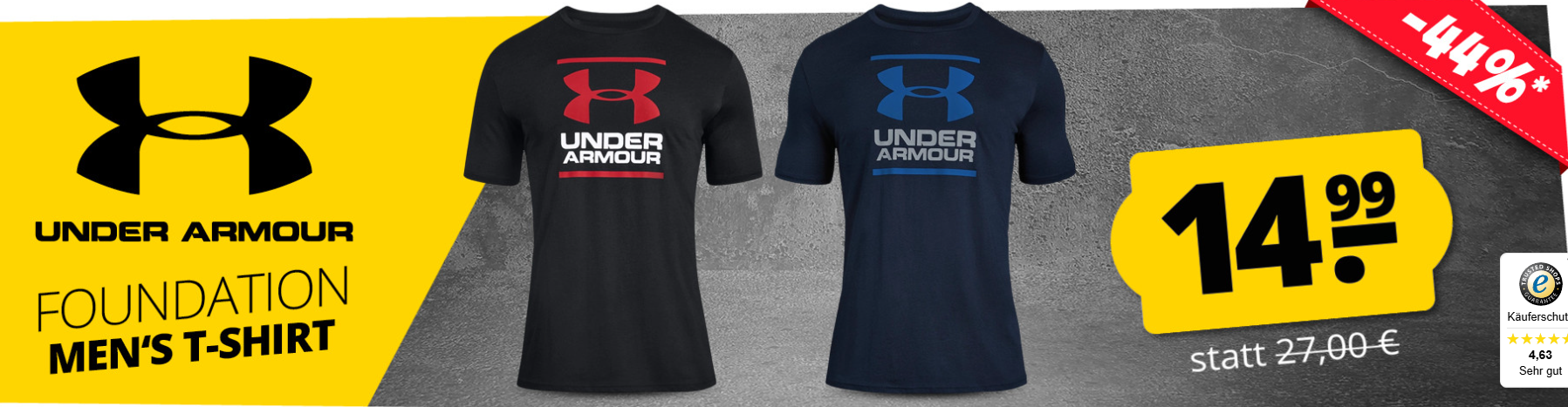 SportSpar – Under Armour GL Foundation Herren T-Shirt mit 44% Rabatt!